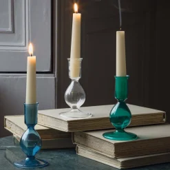 Emerald Glass Candle Holder