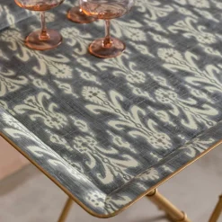 Emery Grey Ikat Tray Table