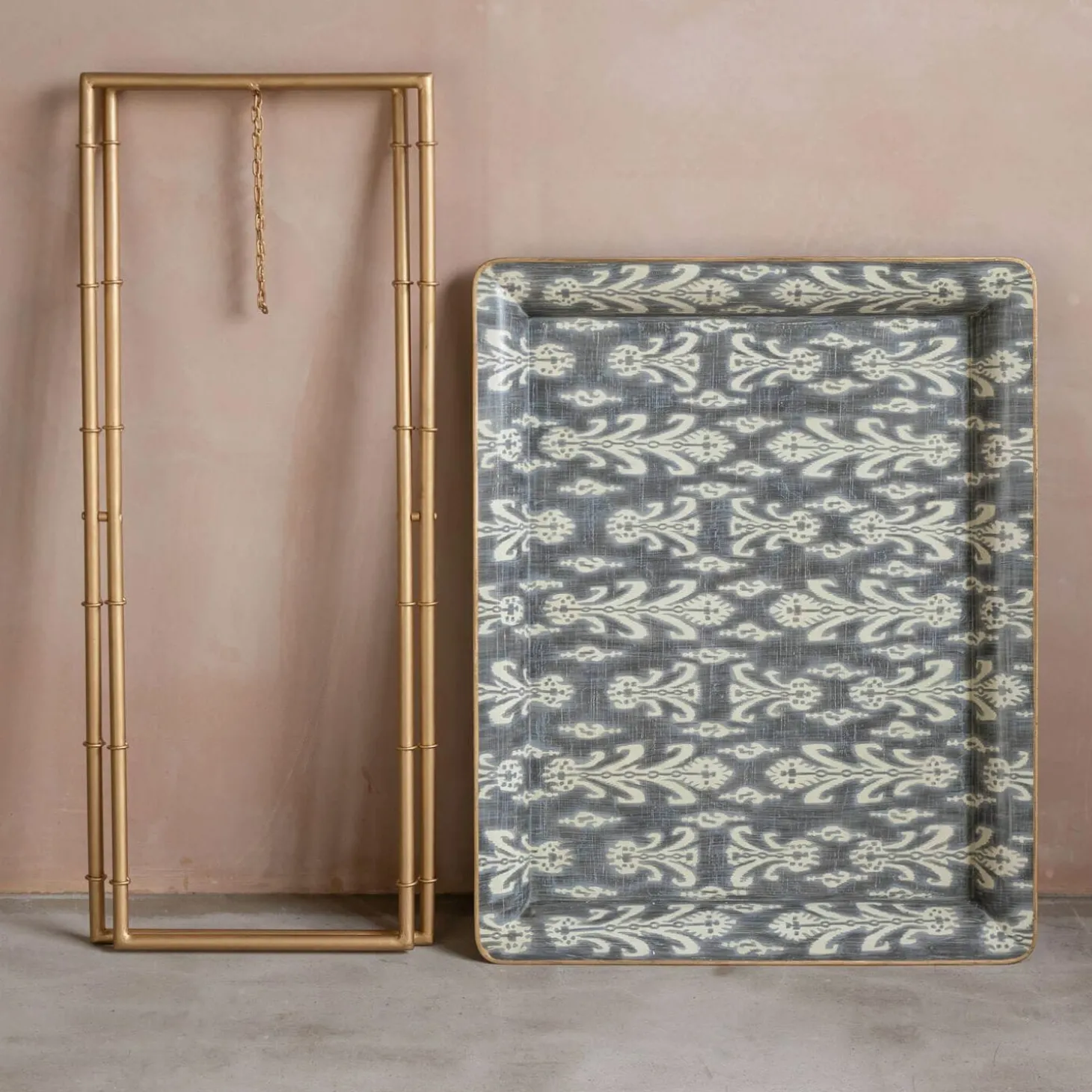Emery Grey Ikat Tray Table