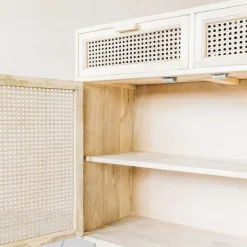 Esben Cane Cupboard with Drawers