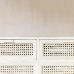 Esben Cane Cupboard with Drawers