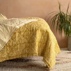 Esme Floral Block Printed Bed Quilt