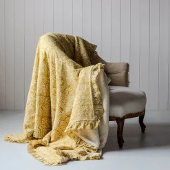 Esme Floral Block Printed Sherpa Throw