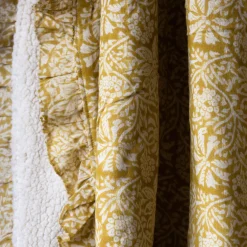 Esme Floral Block Printed Sherpa Throw