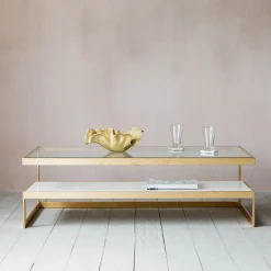 Estere Gold and Marble Coffee Table