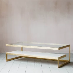 Estere Gold and Marble Coffee Table