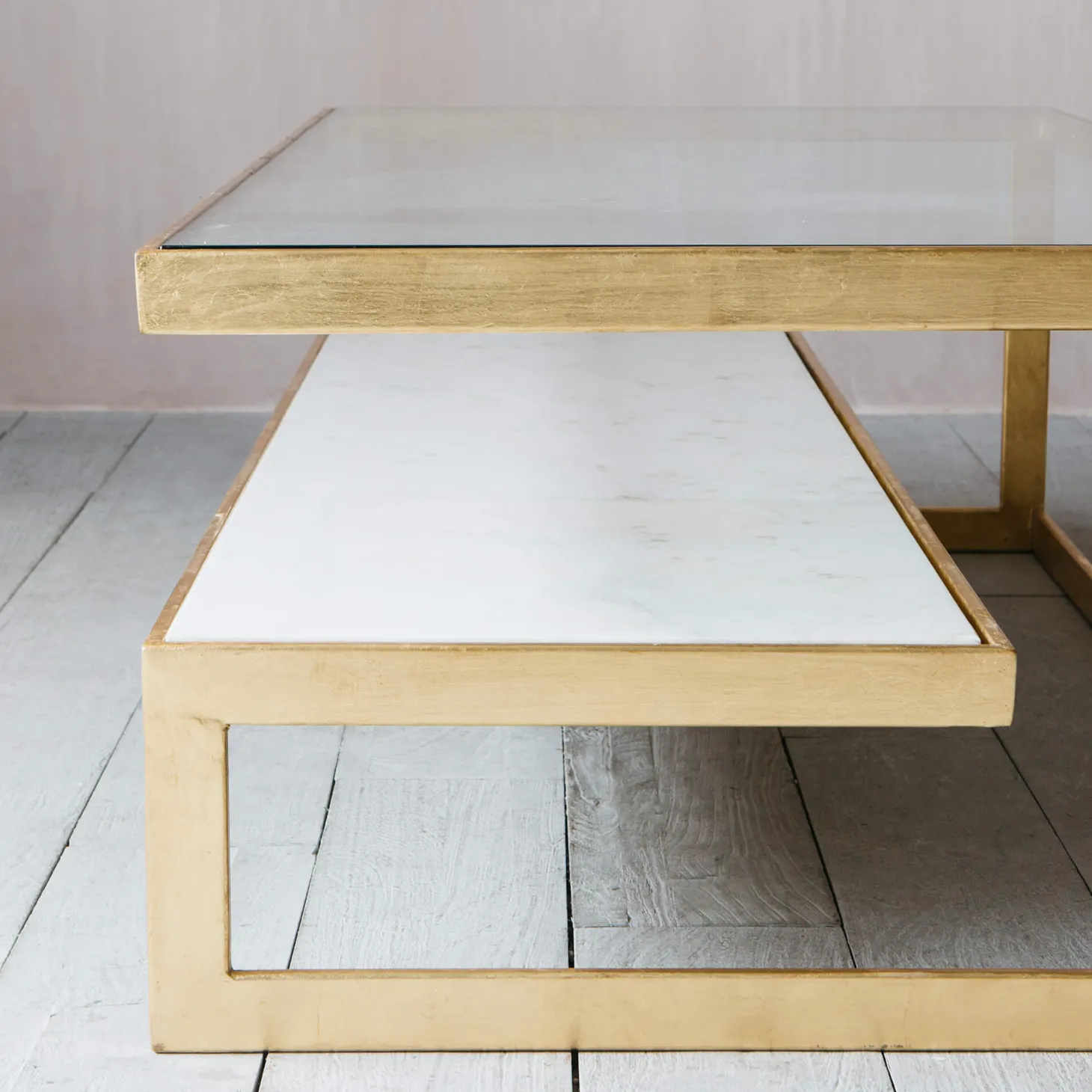 Estere Gold and Marble Coffee Table