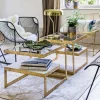 Estere Gold and Marble Side Table