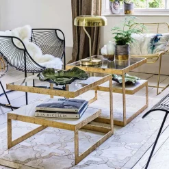 Estere Gold and Marble Side Table