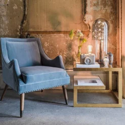 Estere Gold and Marble Side Table