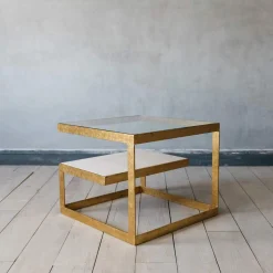 Estere Gold and Marble Side Table