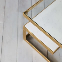 Estere Gold and Marble Side Table
