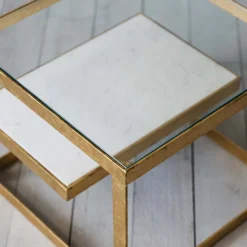 Estere Gold and Marble Side Table