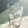 Etched Floral Glass Tumbler