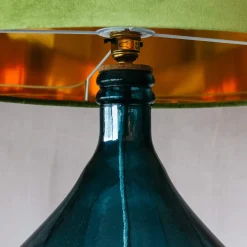 Extra Large Round Blue Glass Lamp