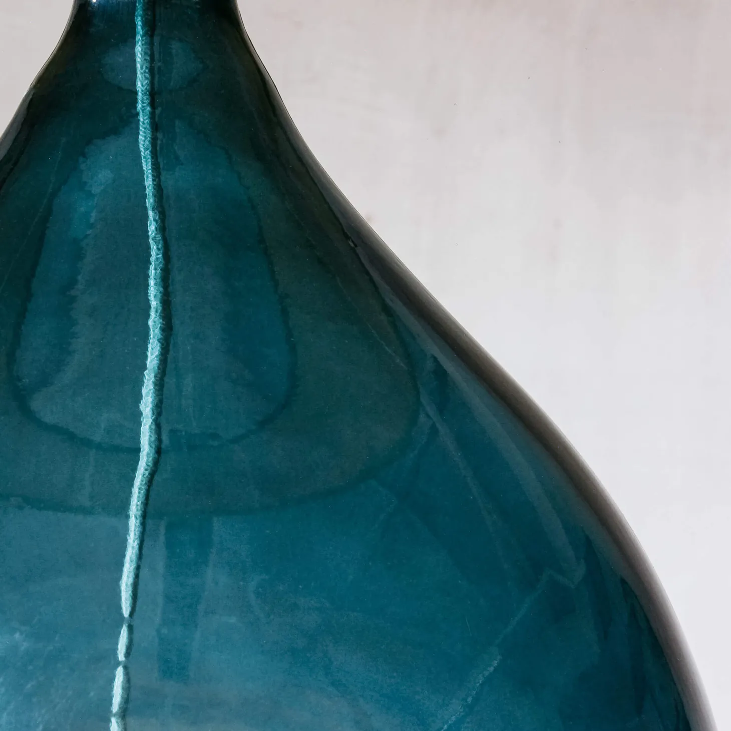 Extra Large Round Blue Glass Lamp