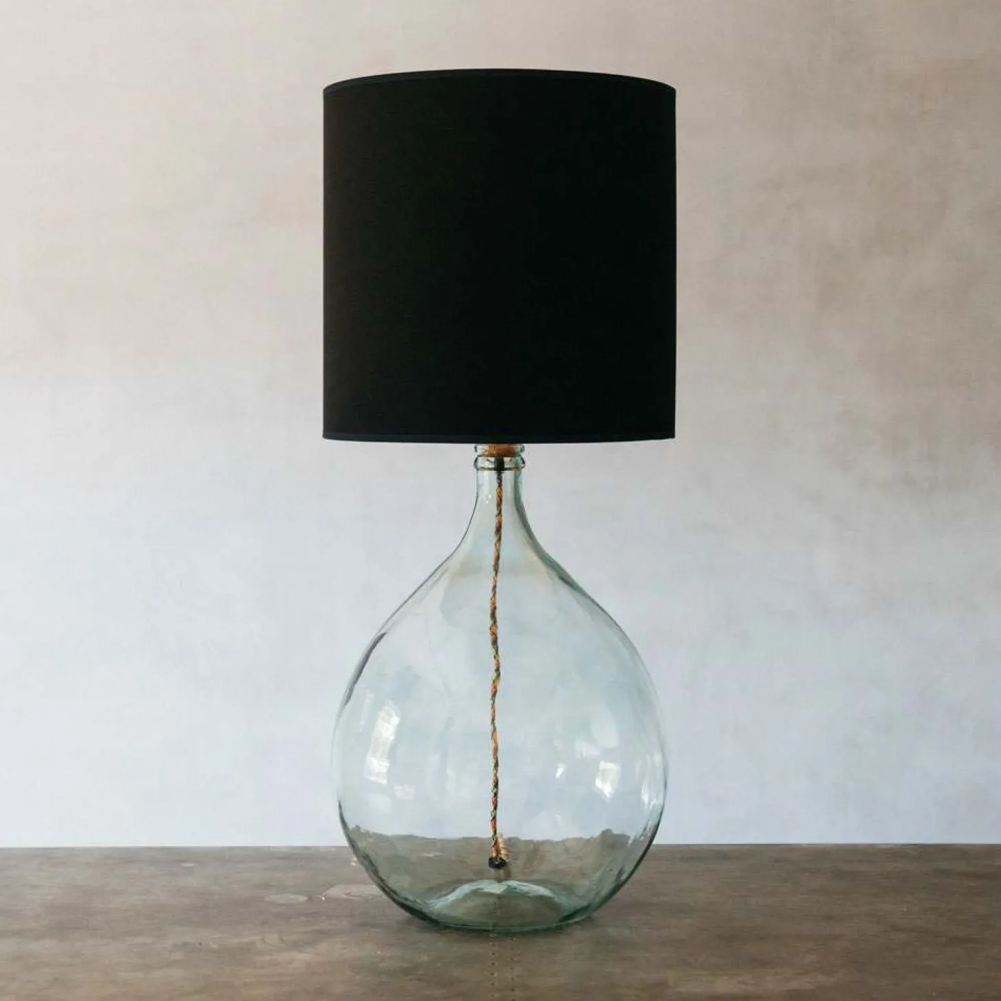 Extra Large Round Clear Glass Lamp
