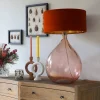 Extra Large Round Pink Glass Lamp