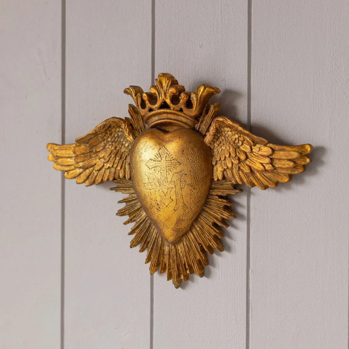 Ex-Voto Gold Heart and Wings