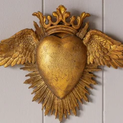 Ex-Voto Gold Heart and Wings