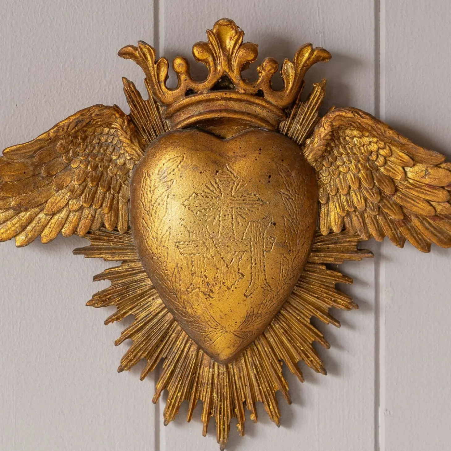 Ex-Voto Gold Heart and Wings