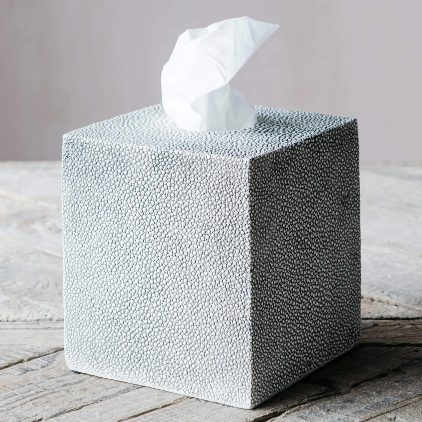 Faux Shagreen Tissue Box