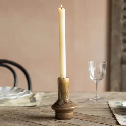 Felix Small Olive Ceramic Candle Holder