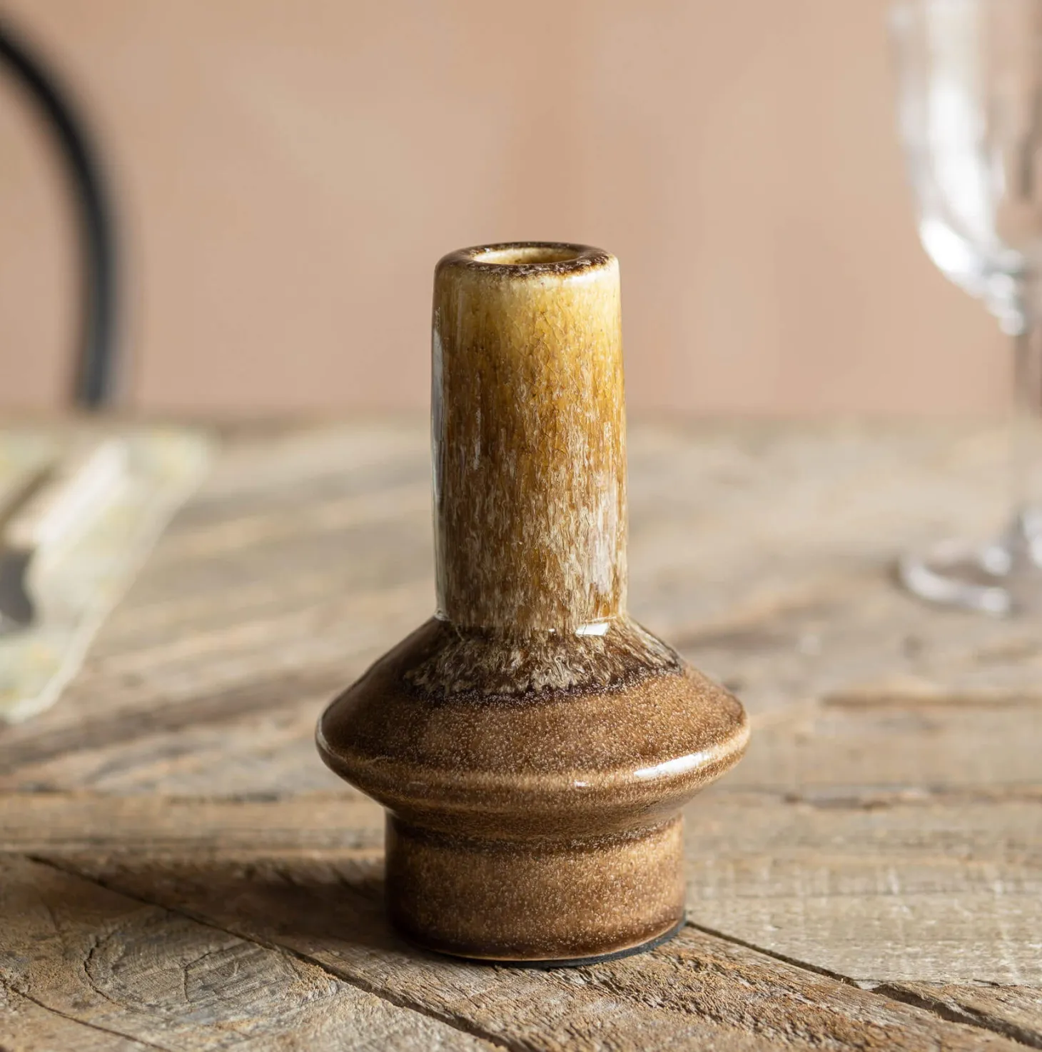 Felix Small Olive Ceramic Candle Holder