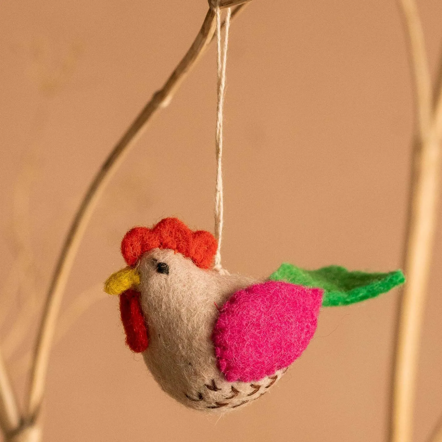 Felt Hen Hanging Decoration