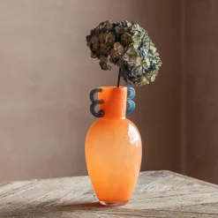 Fiesta Orange and Blue Vase