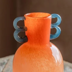 Fiesta Orange and Blue Vase