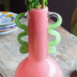 Fiesta Pink and Green Vase