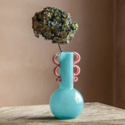Fiesta Turquoise and Pink Vase