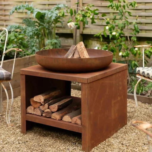 Fire Bowl and Wood Storage