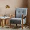 Fitzroy Grey Velvet Armchair