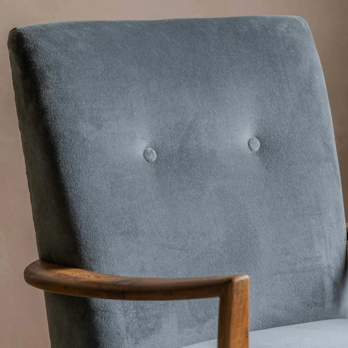 Fitzroy Grey Velvet Armchair