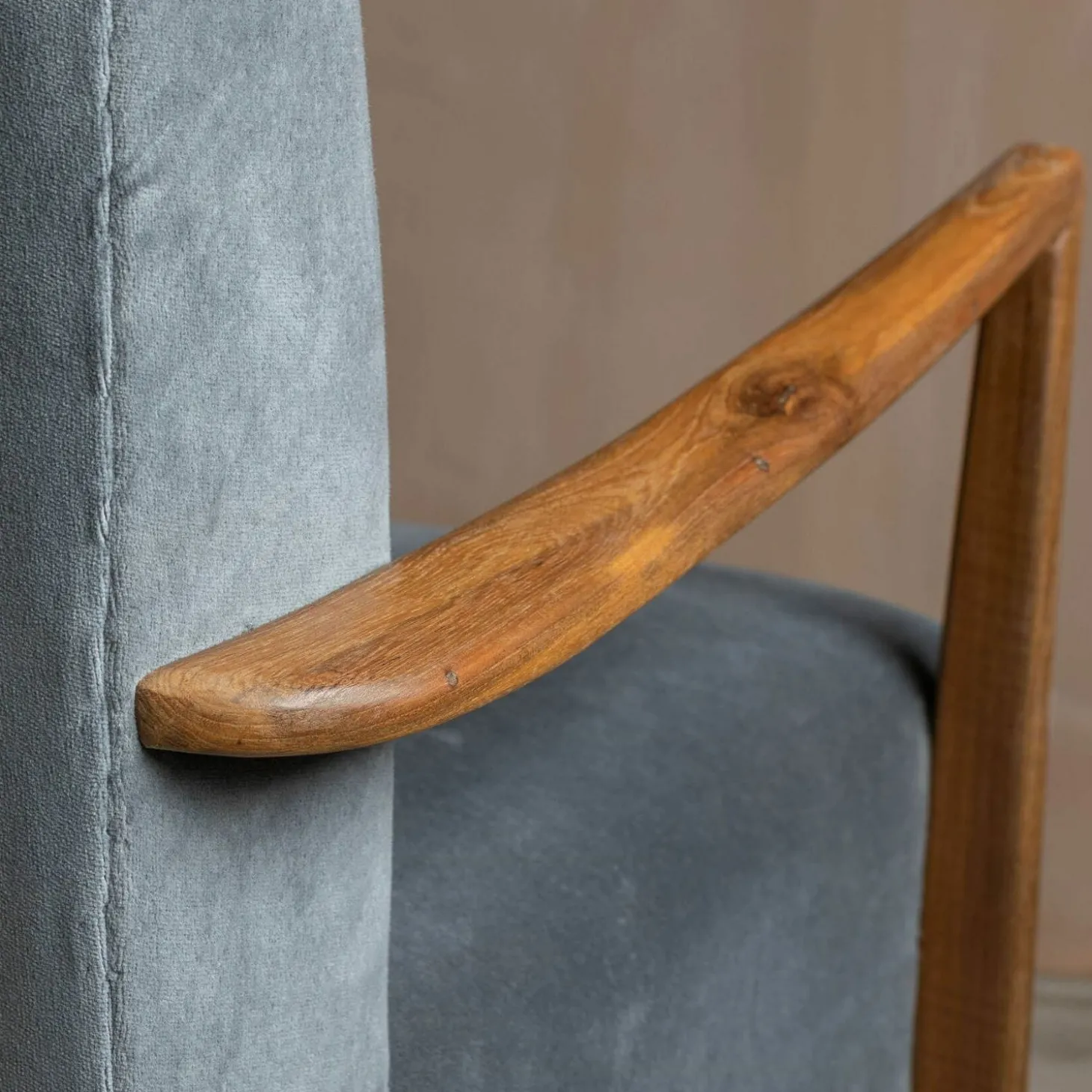 Fitzroy Grey Velvet Armchair