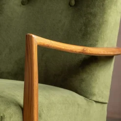 Fitzroy Olive Green Velvet Armchair