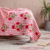 Floral and Pink Stripe Reversible King Size Quilt