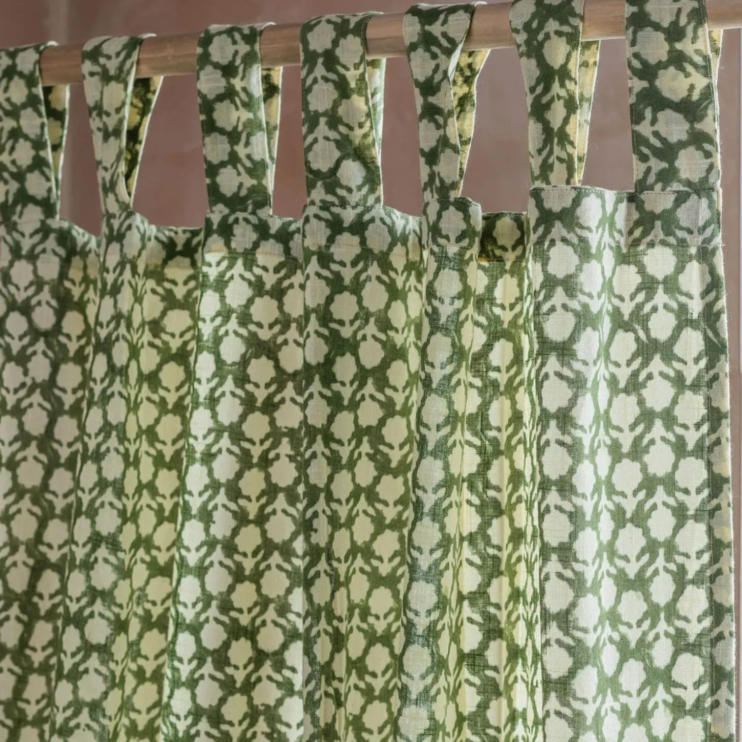 Floral Block Printed Single Curtains