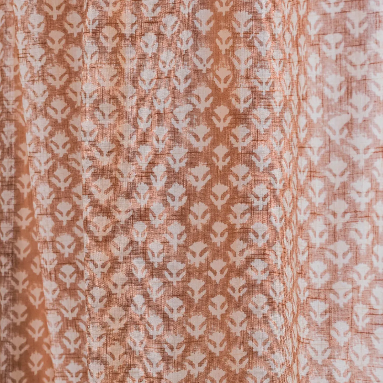 Floral Block Printed Single Curtains