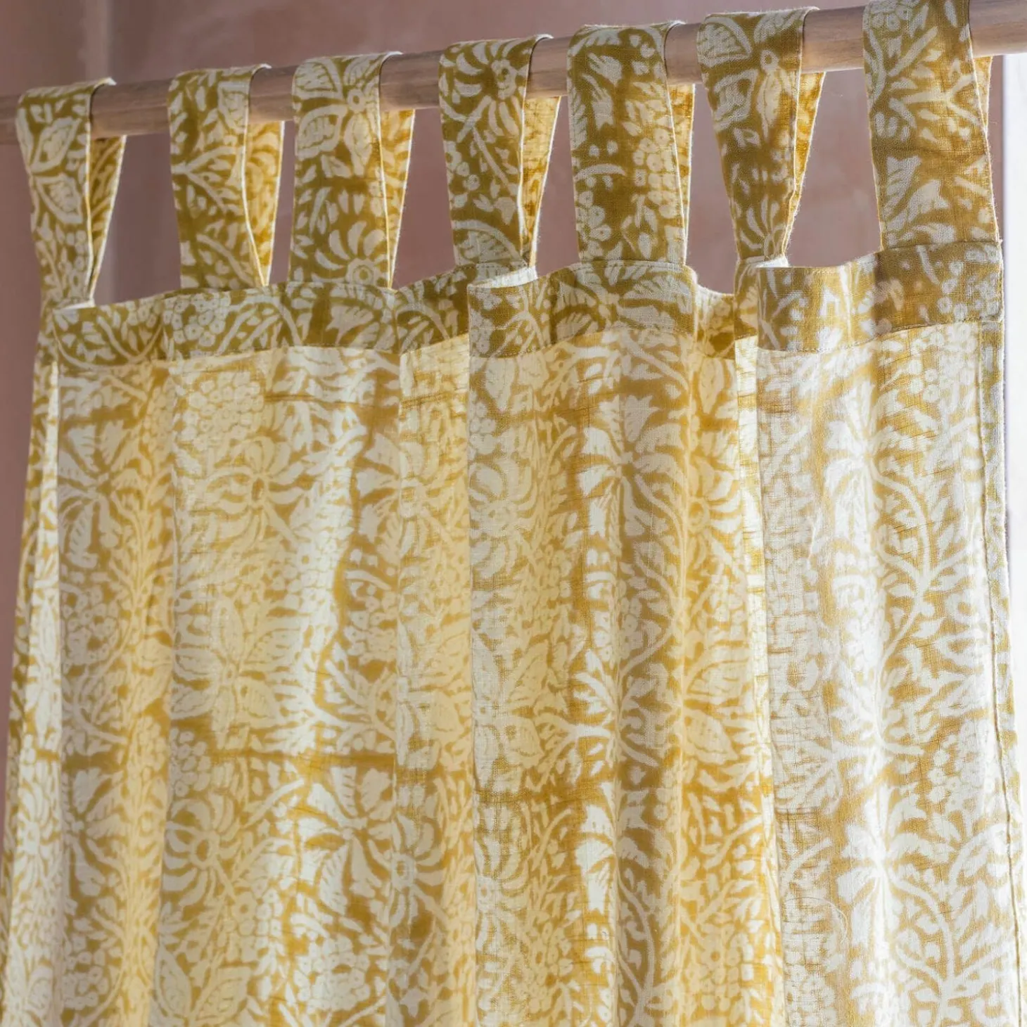 Floral Block Printed Single Curtains