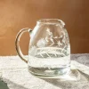 Floral Etched Glass Jug