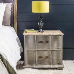 Florence Grey Wooden Bedside Table