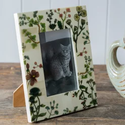 Flower Print Bone Photo Frames