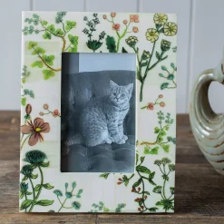 Flower Print Bone Photo Frames