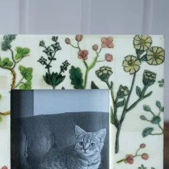 Flower Print Bone Photo Frames