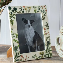 Flower Print Bone Photo Frames