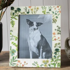 Flower Print Bone Photo Frames