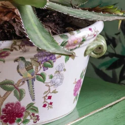 Flowers and Parrots Plant Pot